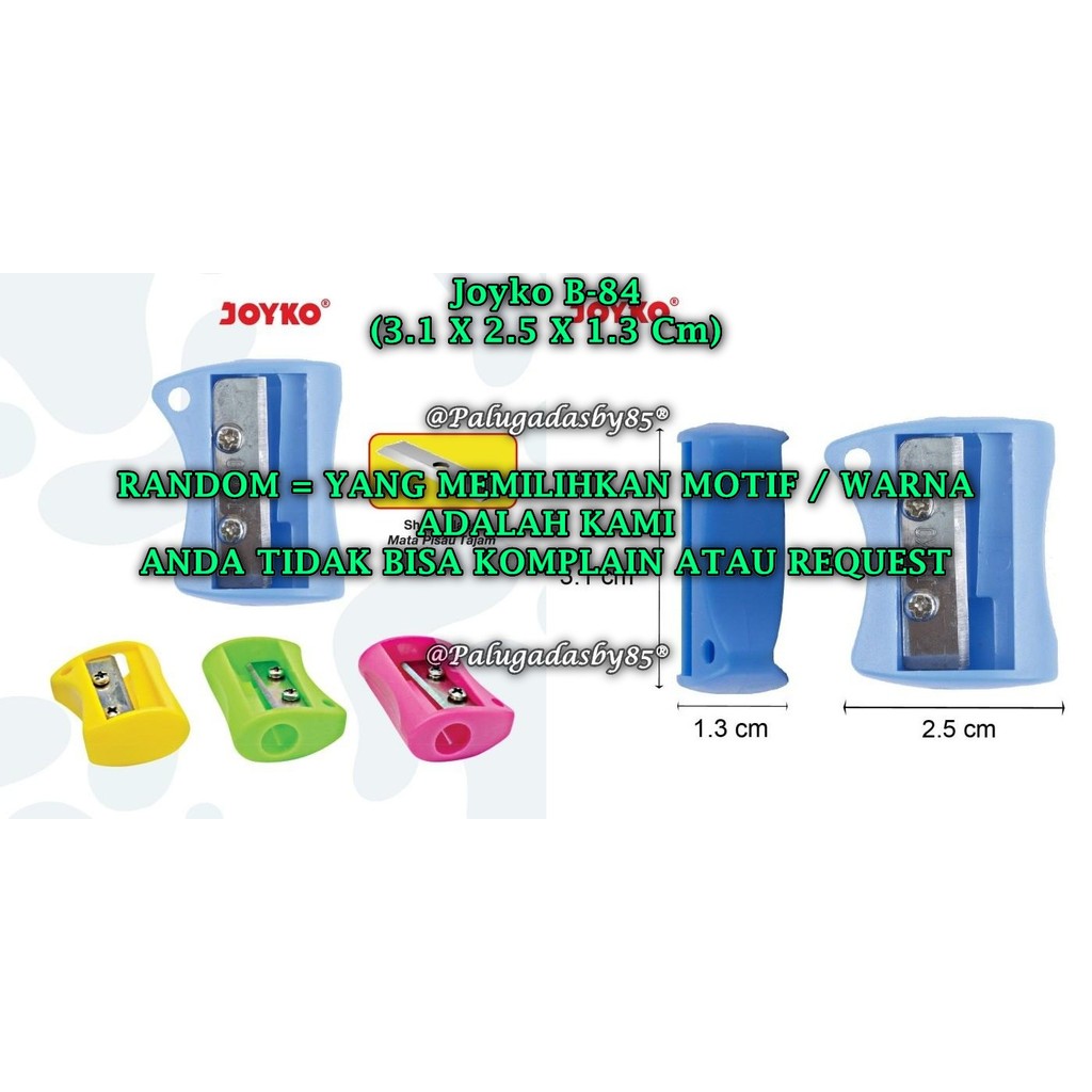 

(1 Biji) GROSIR Rautan Tabung JOYKO B-84 RANDOM / Rautan Serutan Sharpener Joyko B-84 (1 Biji)