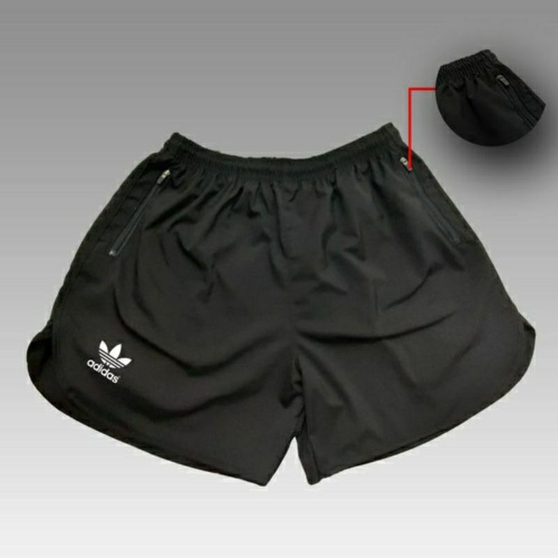 Celana Running Saku Resleting Bahan Parasut   Olahraga Outdoor / Sport Lari / Kolor Pendek /sport