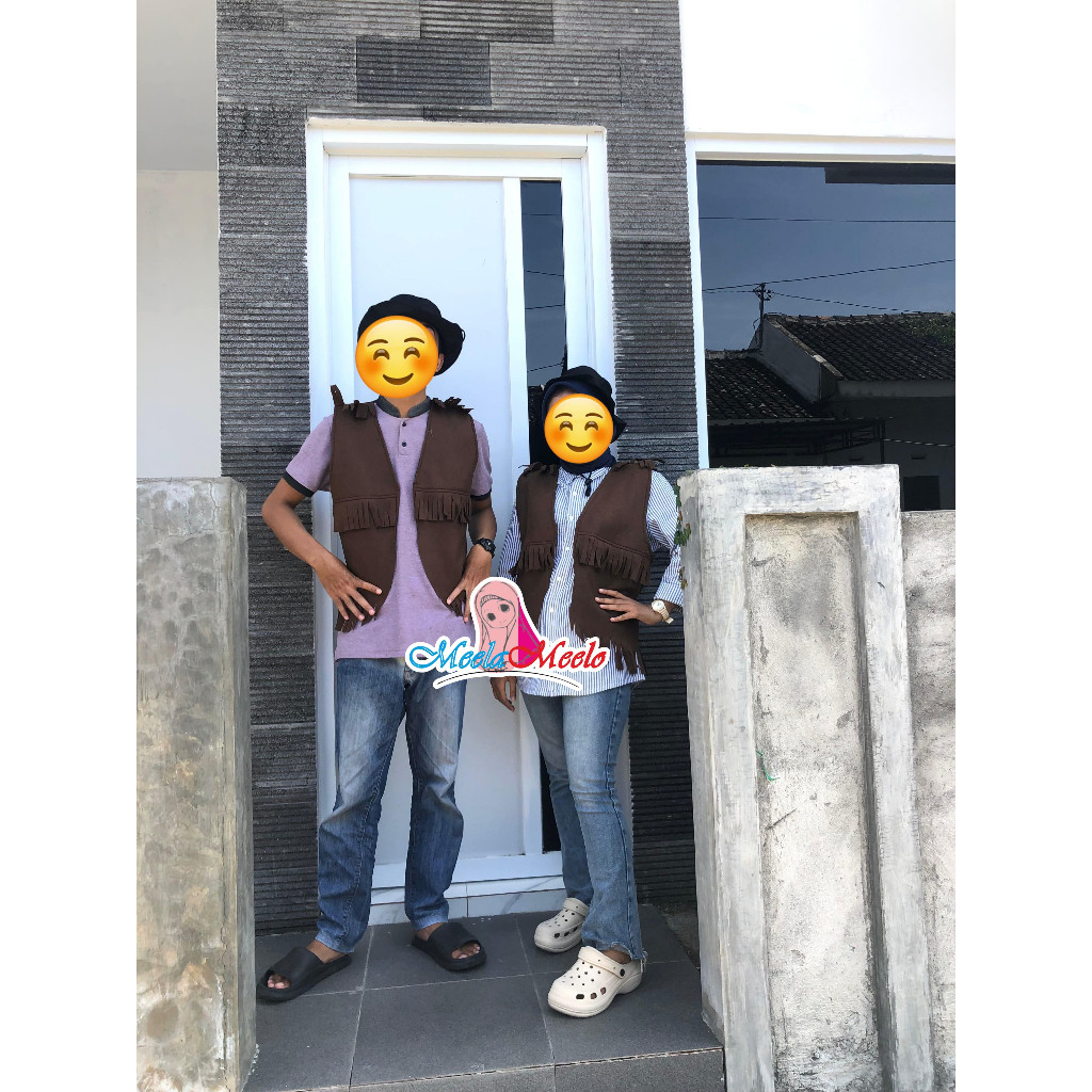 Baju coboi  Rompi Zorro Cowboy Dewasa Laki Laki Perempuan Kostum Atasan Rompi Woody