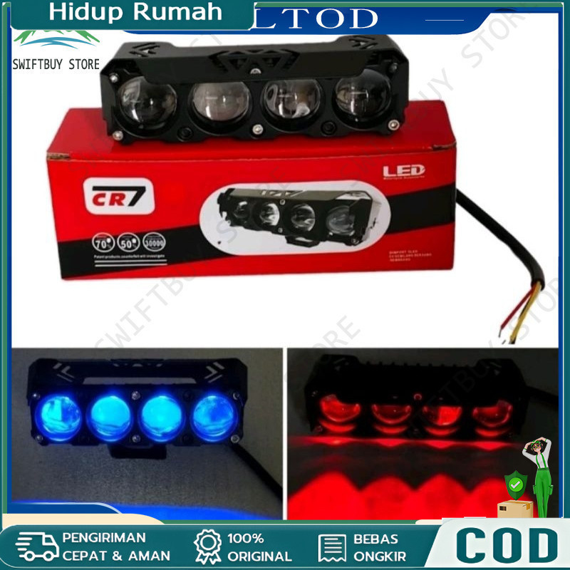 NEW Lampu Tembak 4 Mata CR7 Upgrade Plus Devil Full Alumunium Waterproof