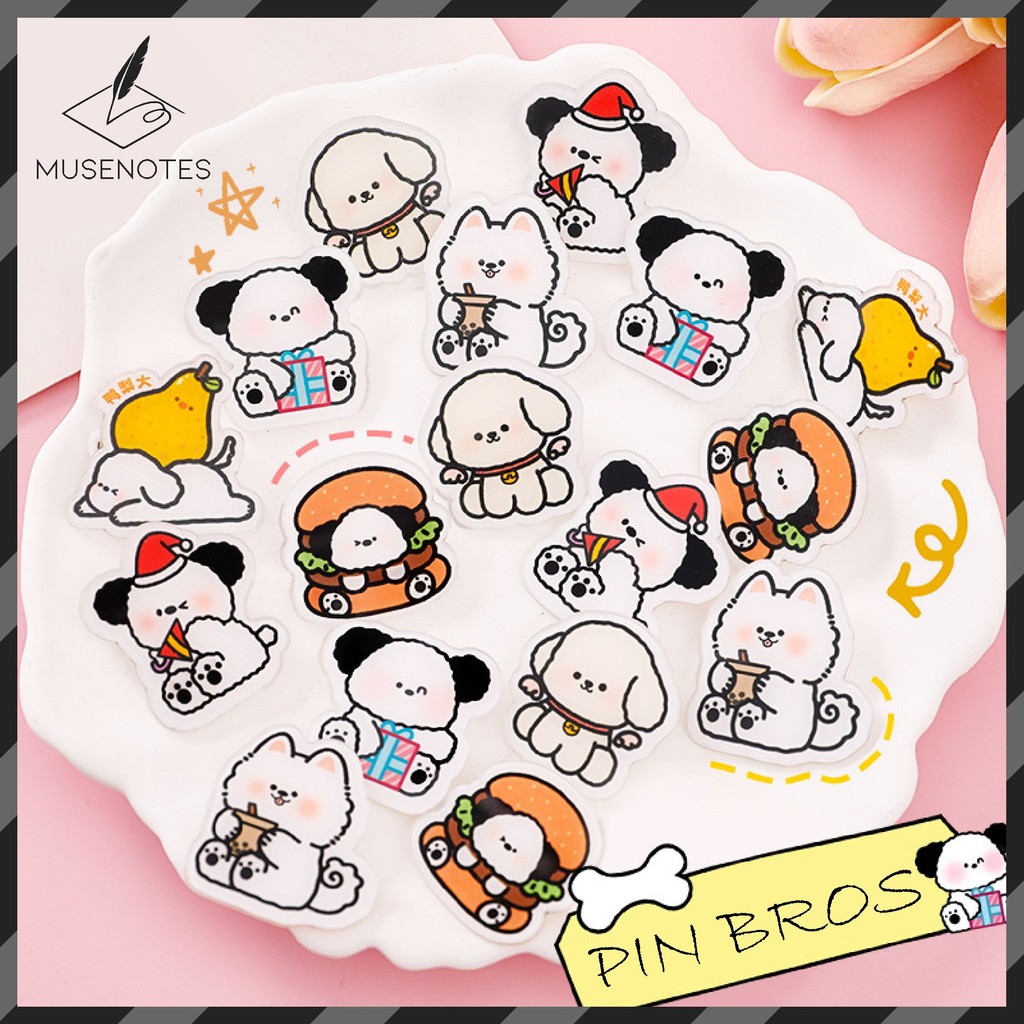 Pin Bros Doggy Akrilik Hewan Kartun Lucu Bros Pin Gaya Jepang dan Korea Brooch Acrylic A-PN012