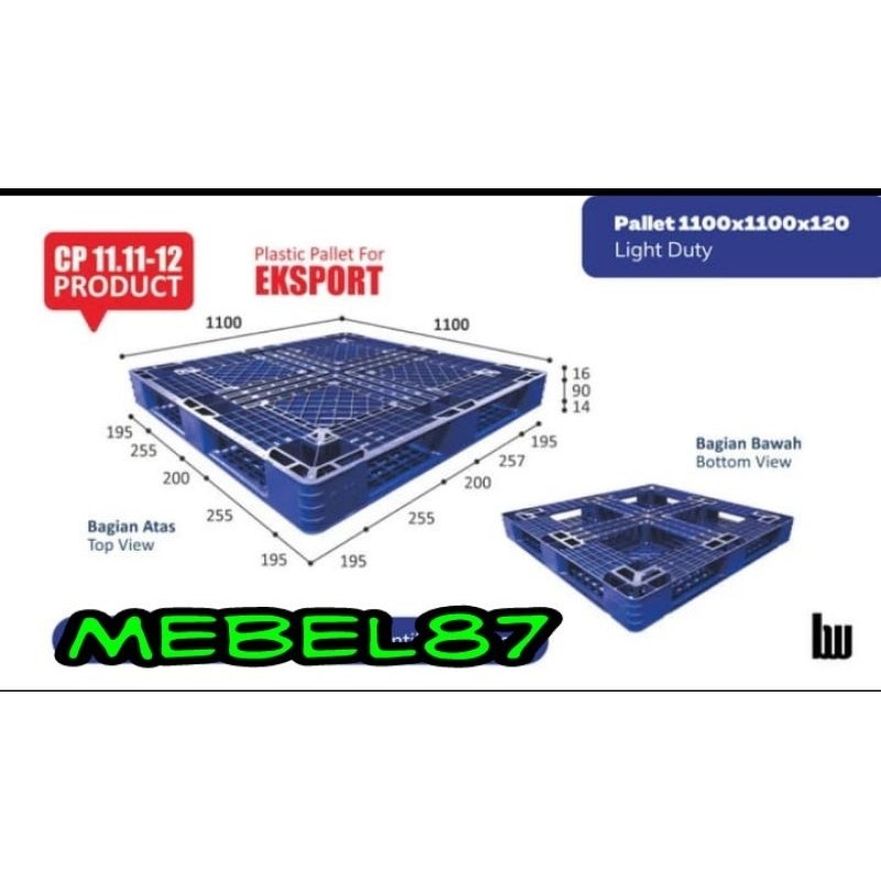 

PALET PLASTIK BARU 110×110×12 WARNA BIRU