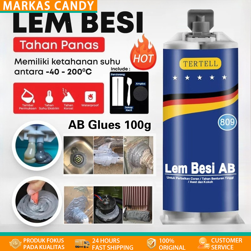 CODLem AB Besi Super Kuat Tahan Panas Kafuter Lem Perekat Super Untuk Reparasi Mobil /Rumah Lem Besi