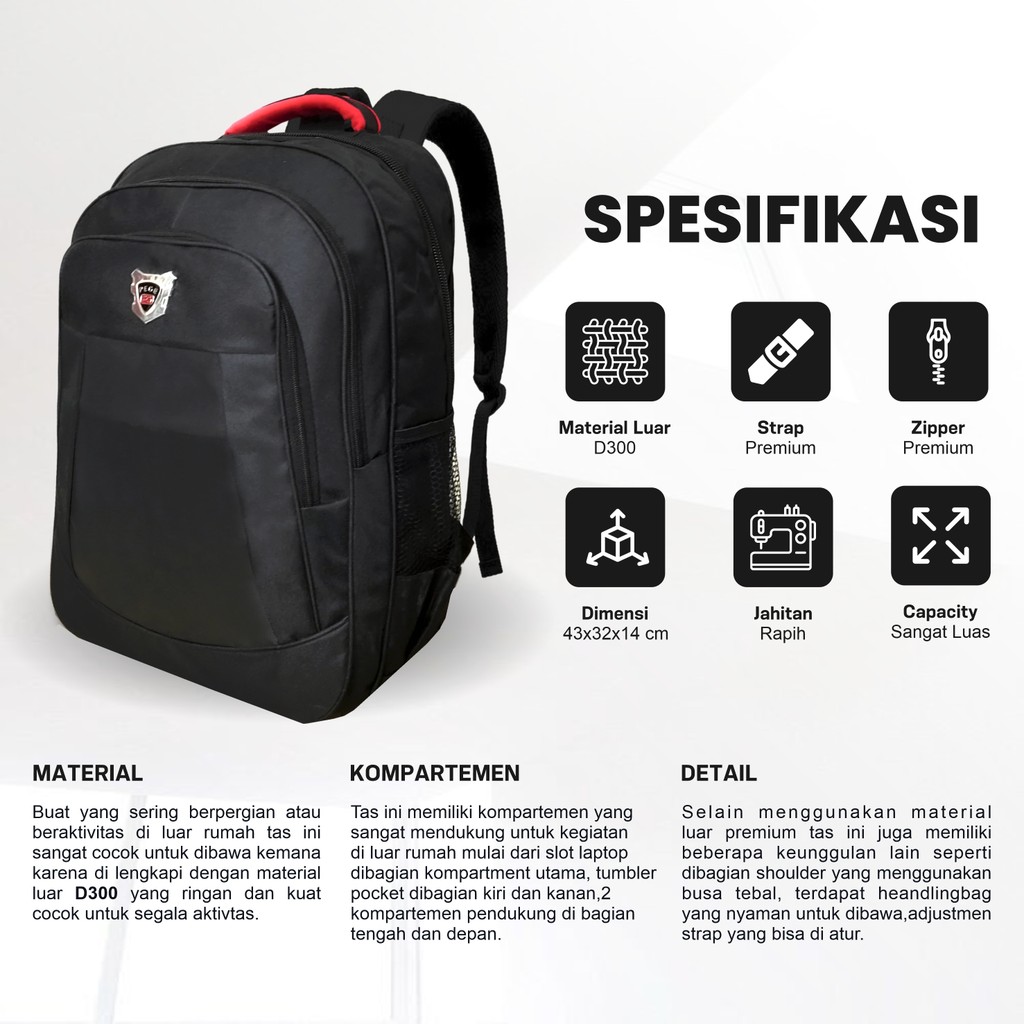 TRENDING SEKARANG PG 8803 - Tas Ransel Punggung Laptop Bagpack Sekolah Pria Wanita Unisex Model