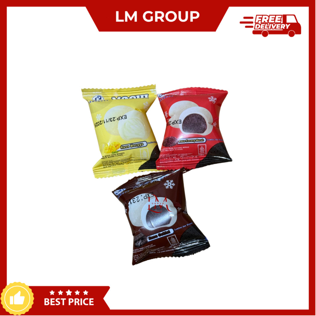 

Kue Mochi Sebangsa Super Kenyal Rasa Cokelat/Mangga/Kacang Merah 17gr