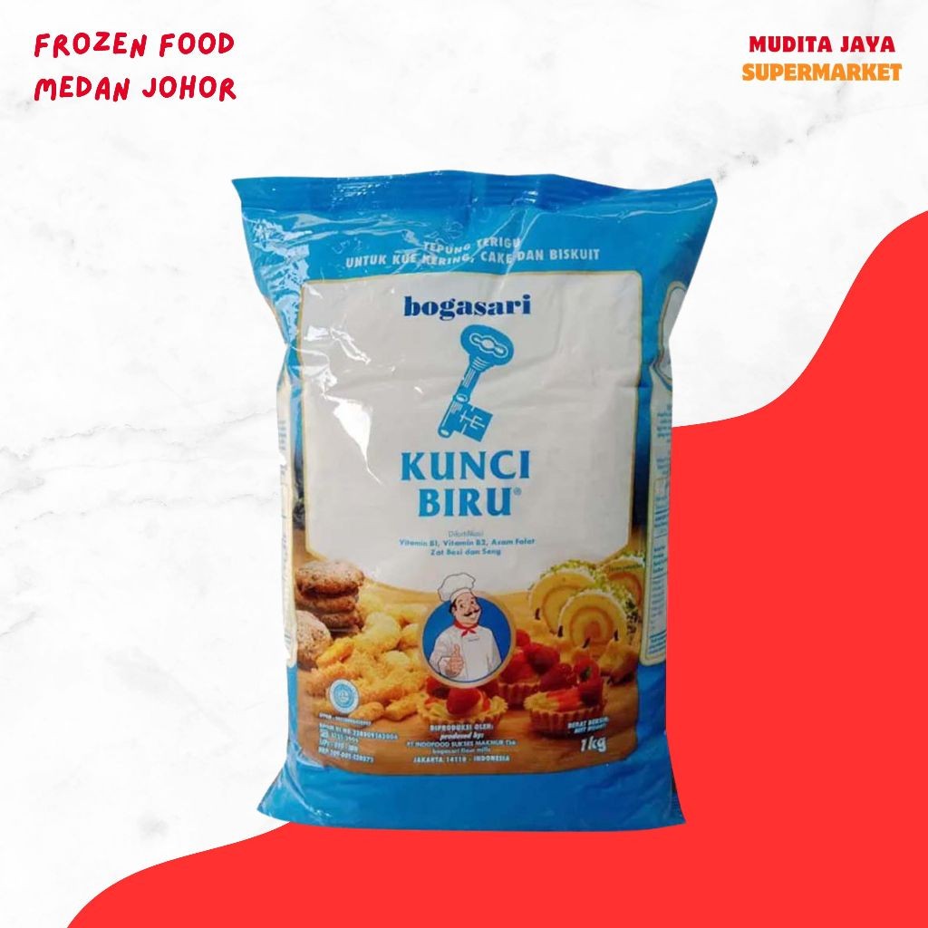 

Tepung bogasari kunci biru 1kg