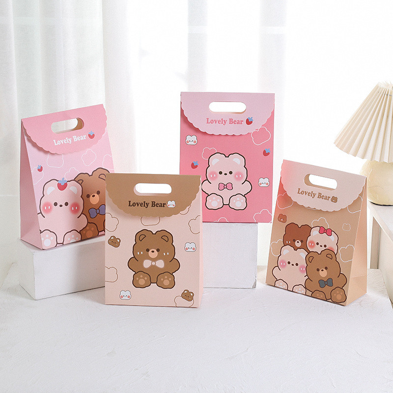 

[ FIRN ] - ORIGINAL !!! Paperbag Lovely Bear Tutup Tas Kado Lucu Goodie Bag Rf7