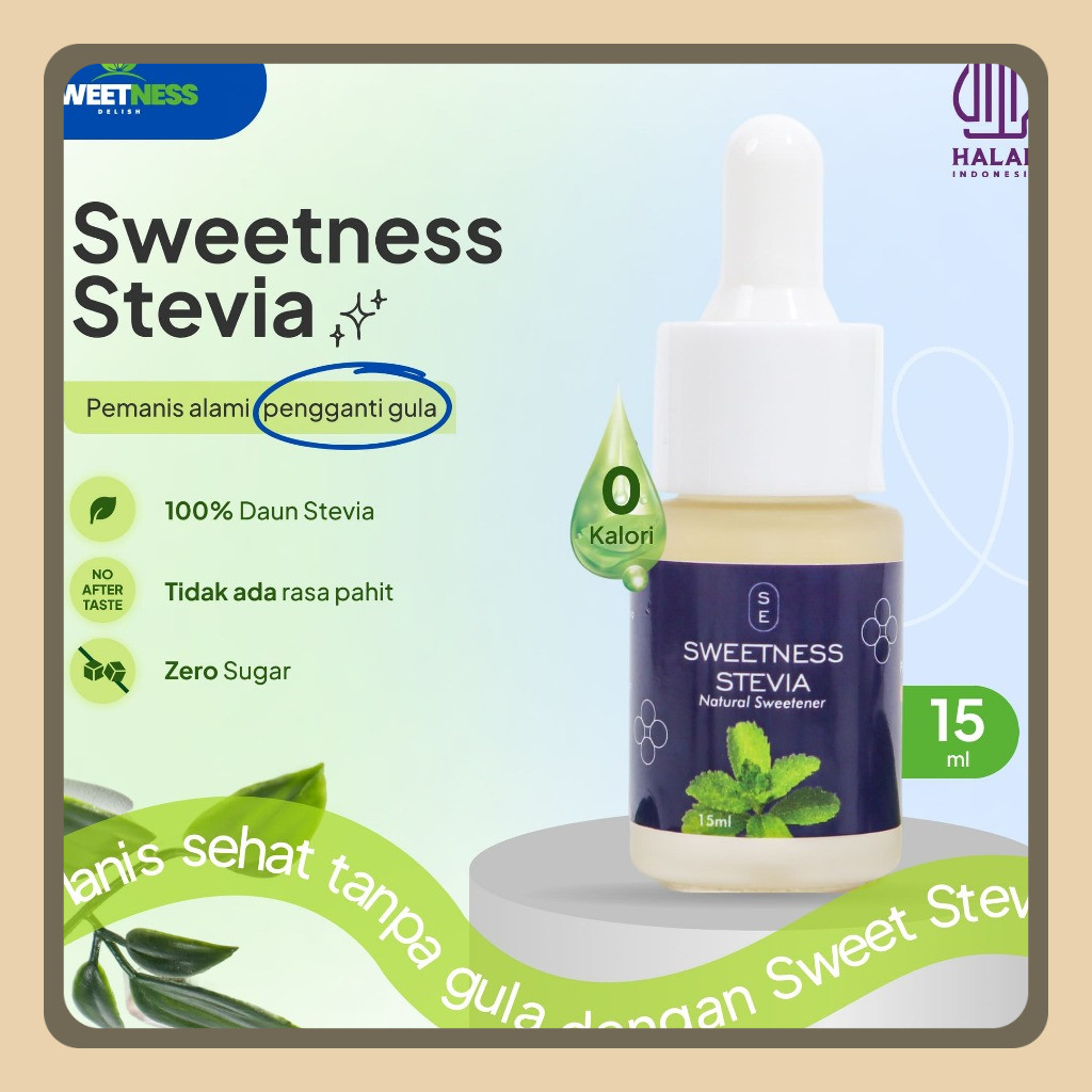 

Sweetness Stevia Stevia Cair 15 ML Pemanis Alami Diabetes & Diet Friendly Liquid Stevia