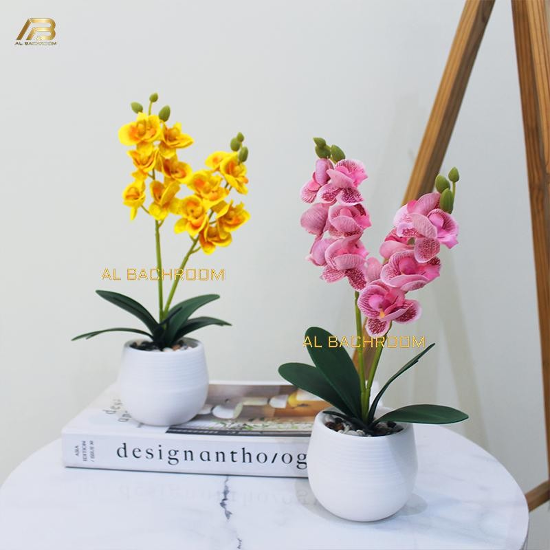 

Paket Bunga Anggrek AT-28 Pot Bulat Batu Bunga Artificial RB6037 Plastik - Tinggi Total 28cm