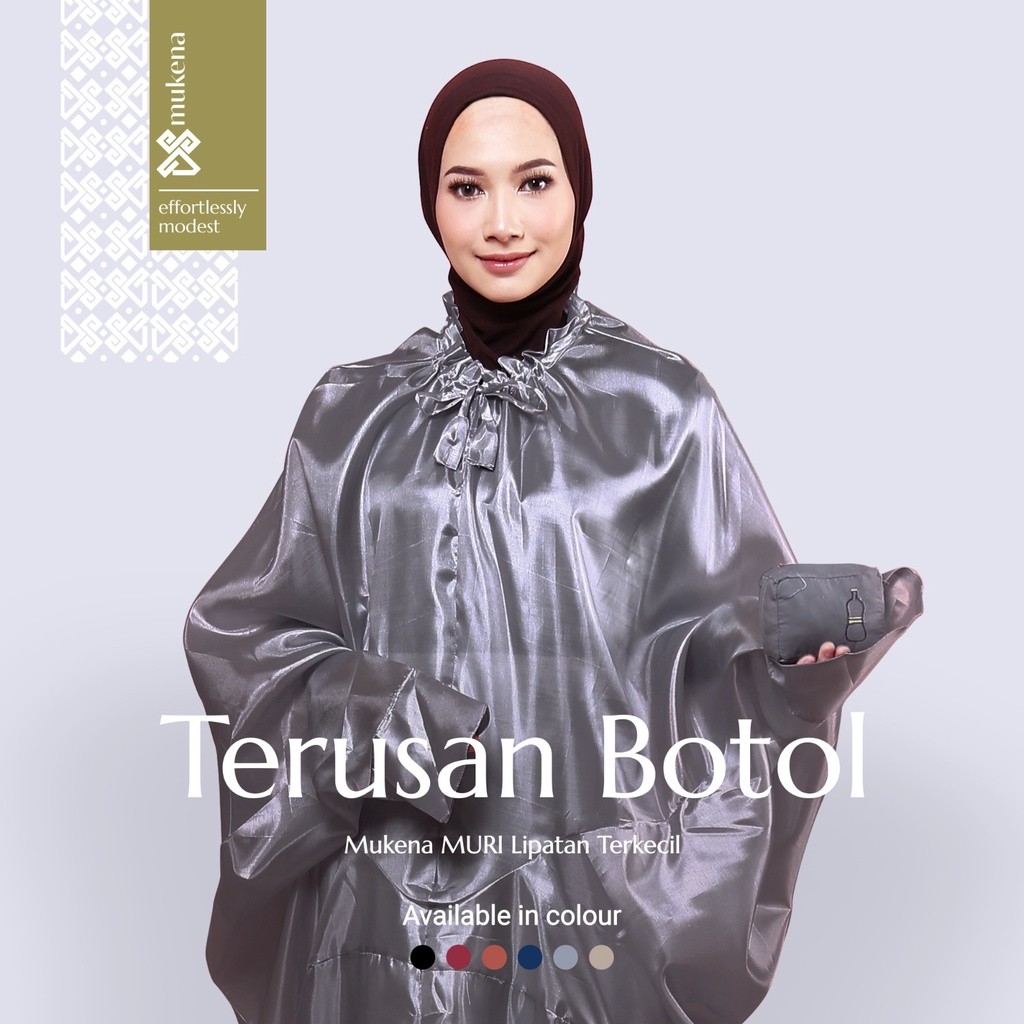 WADAindashopDS Modest - Mukena Traveling Mini Terkecil - Petunia (Case Canvas) Terusan Botol