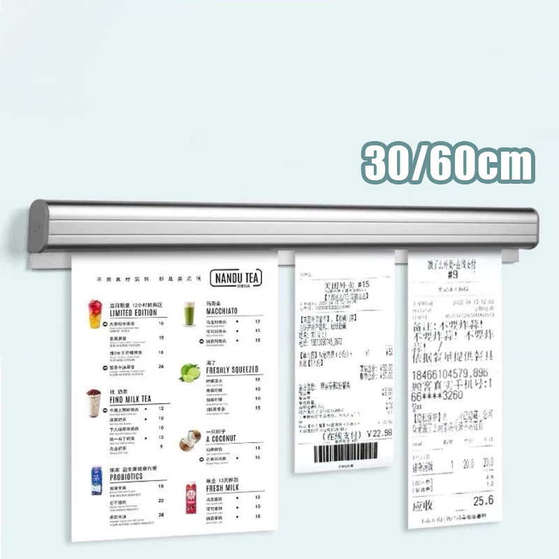 

【New Arrivals】Bill Holder/ Receipt Holder/ 60cm Capitan Nota Stainless/Penjepit Kertas Bon Bill Tab Grabber Aluminum Bill Holder Restaurant Getra Cafe