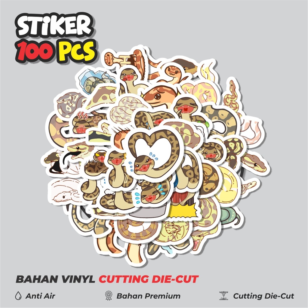 

Terbaru! 50 pcs Sticker Hewan Ular Piton Dekorasi Lucu Kreatif untuk Notebook, Skateboard, HP