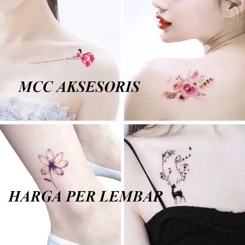 Temporary Tattoo Sticker Motif Tulisan Cartoon Small Fresh Waterproof Tattoo Stickers