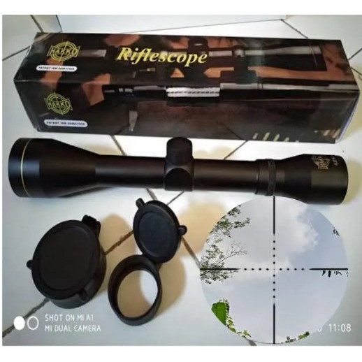 Telescope Jarak Jauh Hakko Ring Gold 4-16x44 Mildot Lensa Jernih