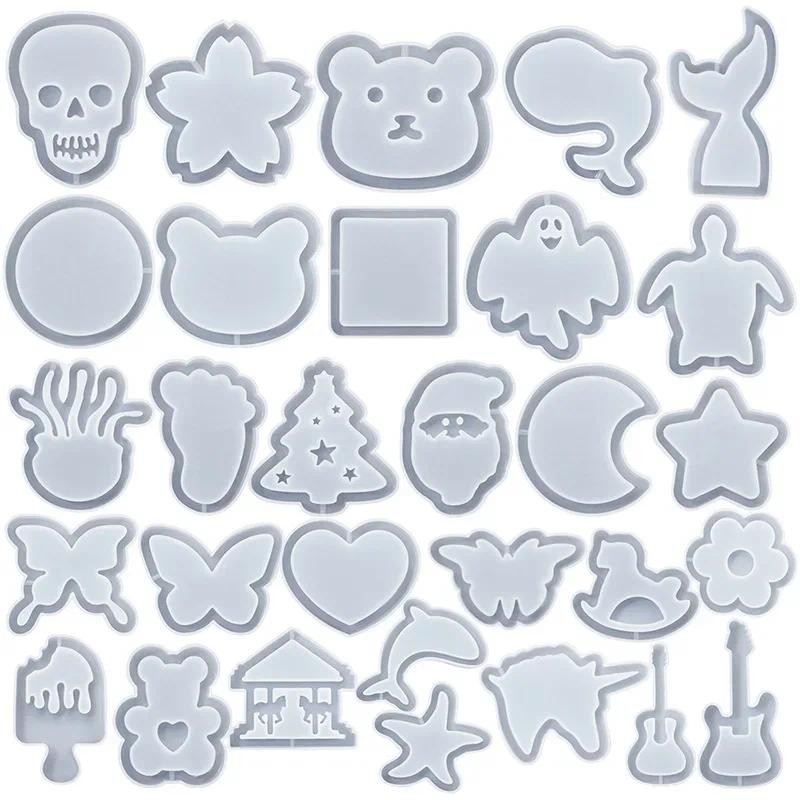 

Shaker Charm Silicone Mold Santa Popsicle Resin Mold Star Bear Key Chain Mold Kawaii Craft UV Resin Supplies Craft Making DIY