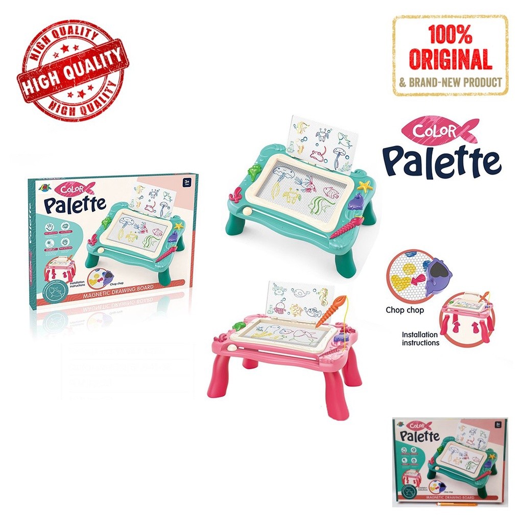 Mainan Anak Edukasi Color Palette Magnetic Drawing Board Ocean Drawing Board Series