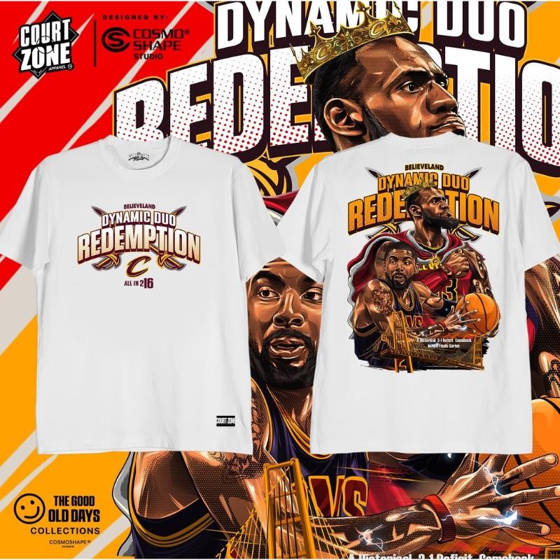 kaos |       untuk Unisex |        CLEVELAND CAVALIER DYNAMIC DUO KAOS KATUN GRAFIS UNTUK PRIA DAN W