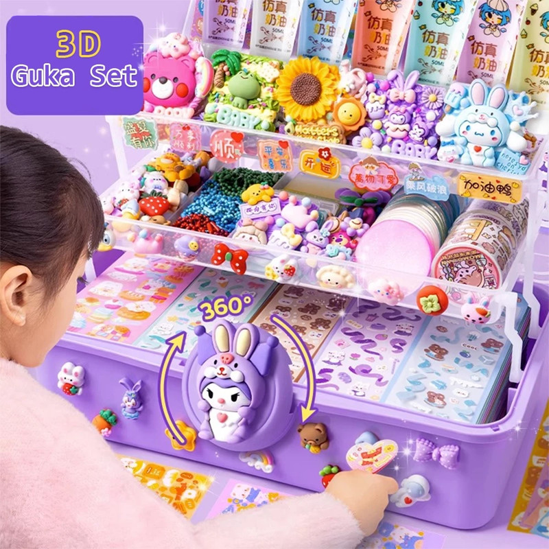 DIY Guka Set Keychain DIY Gantungan Kunci Akrilik Stiker Set DIY Gantungan Kunci
