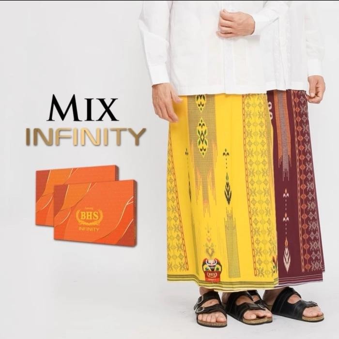 SARUNG BHS INFINITY GOLD || SARUNG TENUN BHS PRINT TERBARU Katun Kain - Merah hati, Dewasa
