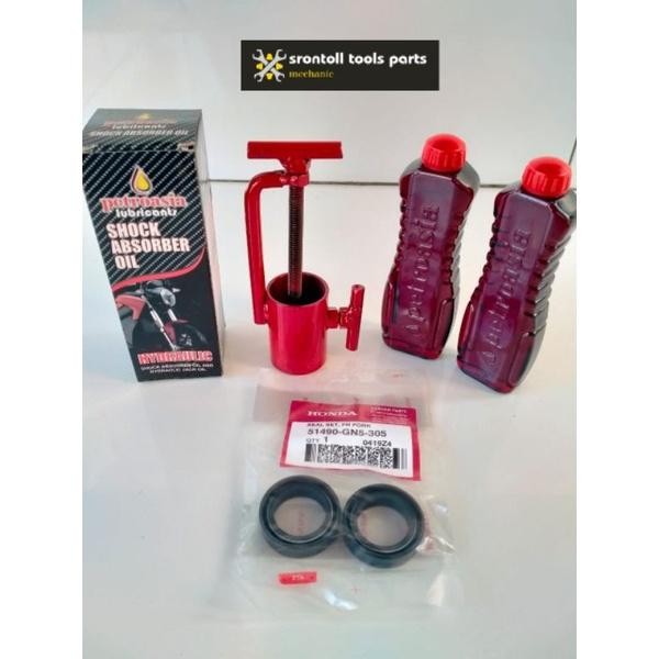 PAKET LENGKAP alat service shockbreaker depan treker  shock shockbreaker depan motor treker seal sho
