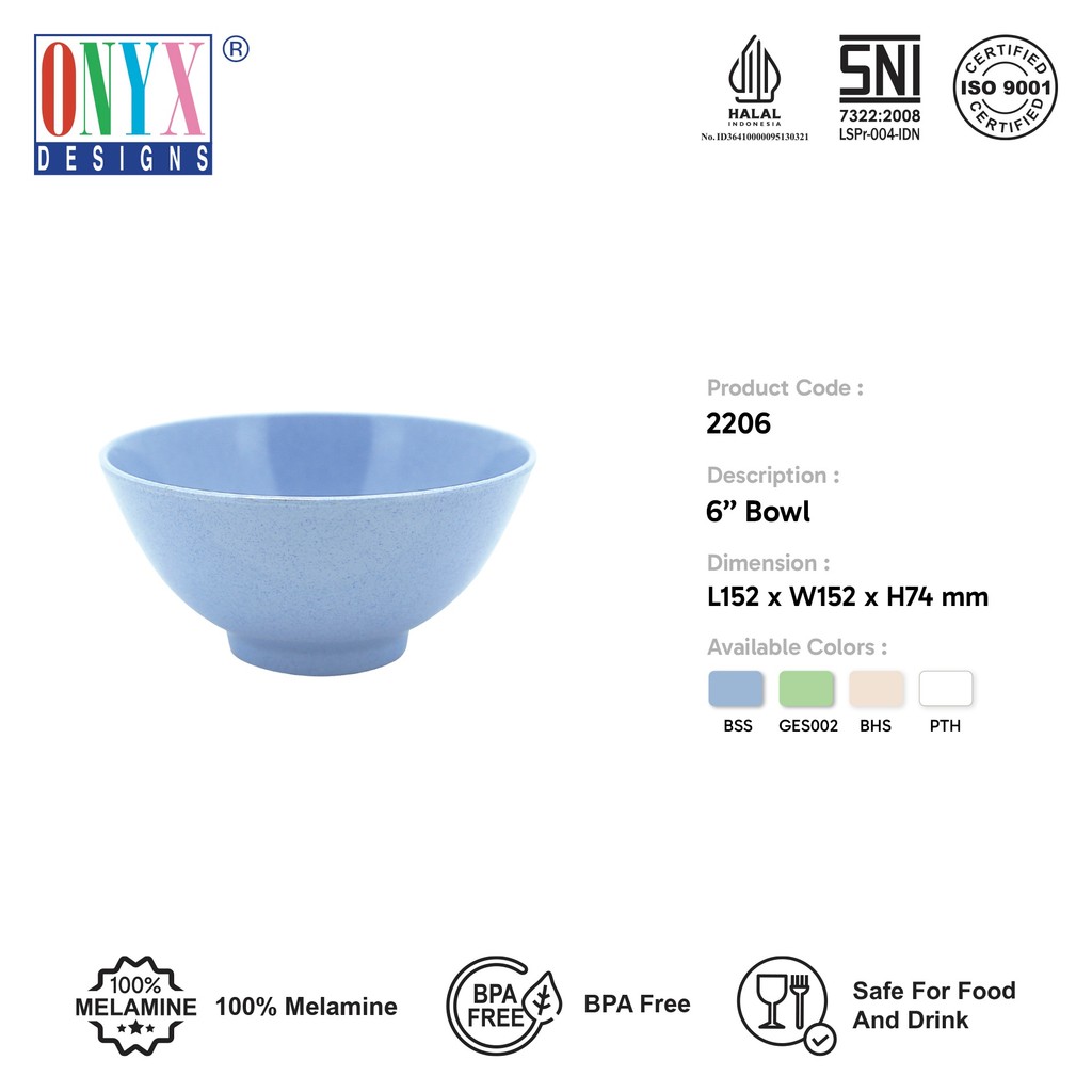 Mangkok Onyx Melamin 6 Inch