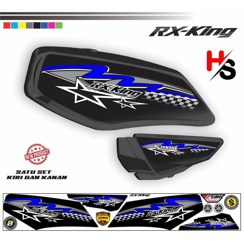 PARIASI KEREN STIKER STRIPING VARIASI YAMAHA RX KING MOTIF VARIASI TERBARU SIMPLE NEW MOTIF H2
