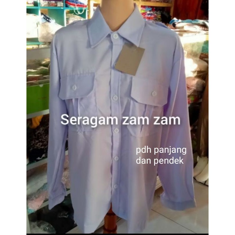 kemeja panjang pdh/pdh putih panjang/kemeja panjang putih saku dua/kemeja panjang pns seragam pdh pu