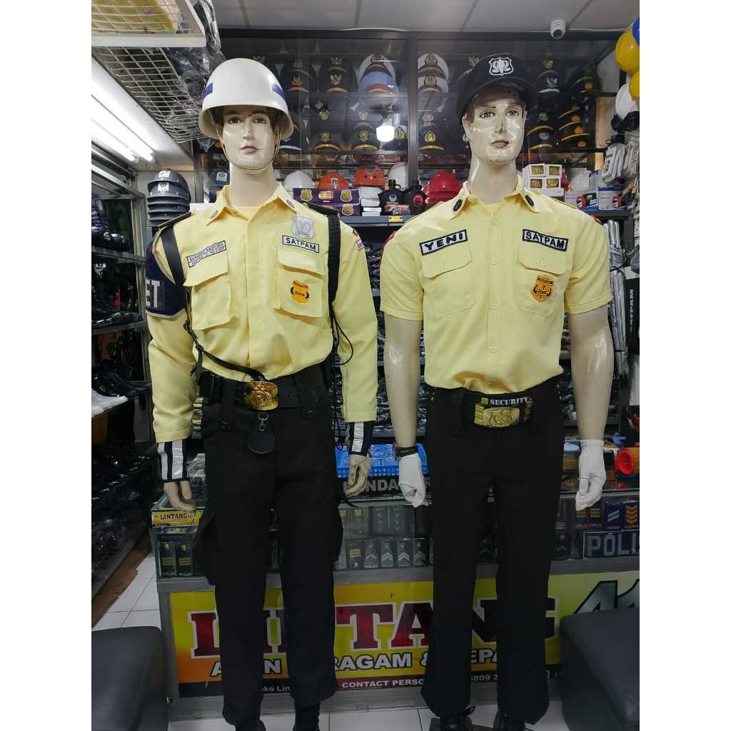 seragam satpam terbaru krem gaia premium seragam pdh dan pdl satpam krem gaia premium