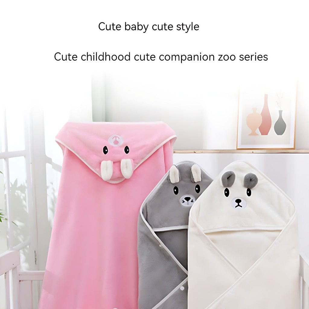 Selimut Topi Bayi Bulu Halus Lembut / Baby Blanket Bulu / Selimut Karakter Bayi Blanket Newborn