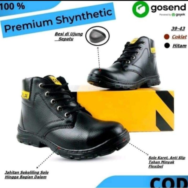 [PREMIUM ORIGINAL] Sepatu safety boots pria septi pria ujung besi sepatu kerja lapangan sepatu boots