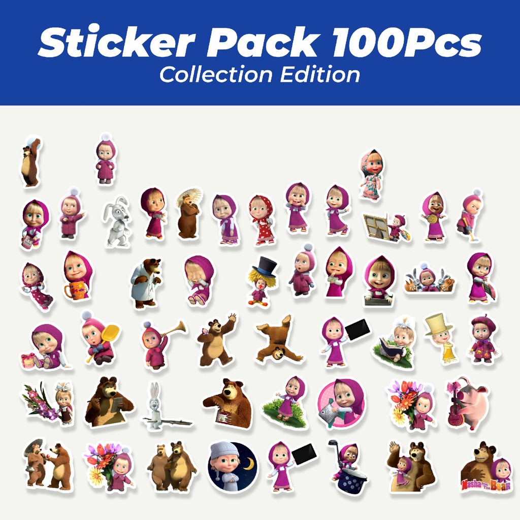 

Hot Sticker Kartun Masha And The Bear Sticker Lucu Anti Air Stikers Berperekat Waterproof Sticker Decal Buat Motor Helm Buku Journal Koper Casing HP Laptop Botol Minum