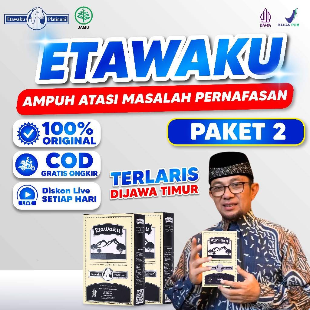 

Etawaku PLATINUM Original 2 Box Susu Kambing Untuk Atasi Masalah Pernafasan Dan Nyeri Sendi
