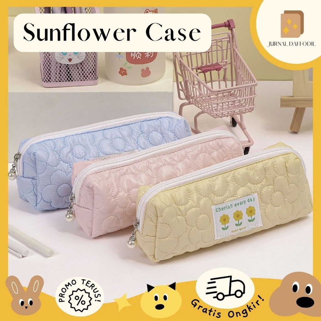 

Jurnal Daffodil - Sunflower Pillow Pencil Case Stationery Bag Pouch Makeup Pencil Case Bag Stationery Fluffy Pouch Multifungsi