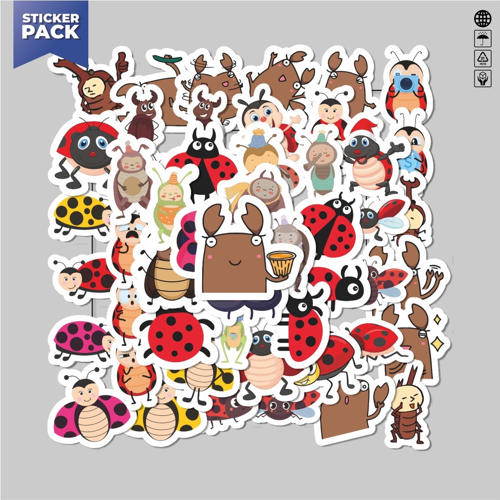 

[100PCS]Stiker Pack Hewan Kumbang Sticker Aesthetic Vinyl Anti Air Dekorasi Sticker Laptop Buku Journal Koper Helm Casing HP Gitar Helm Skateboard