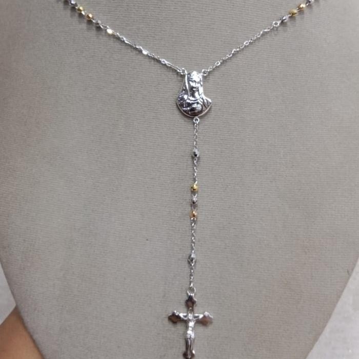 KALUNG KOYE EMAS ROSARIO MAS KUNING - putih 3 warna