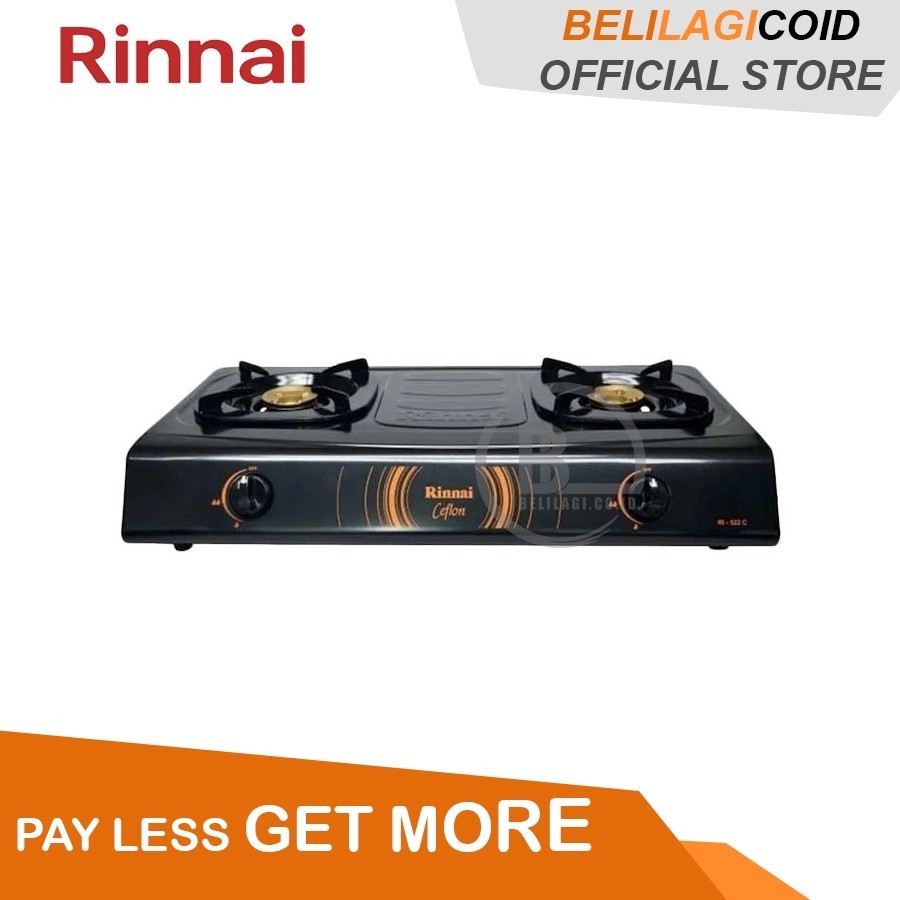(ORI) Rinnai Kompor Gas 2 Tungku RI 522 C / Kompor Rinnai 2 Tungku RI-522C / Kompor Gas Rinnai ORIGI