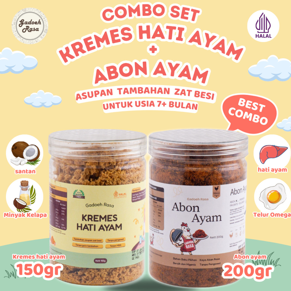 

Gadoeh Rasa Combo Set Toples Besar (Kremes Hati Ayam+Abon Ayam)