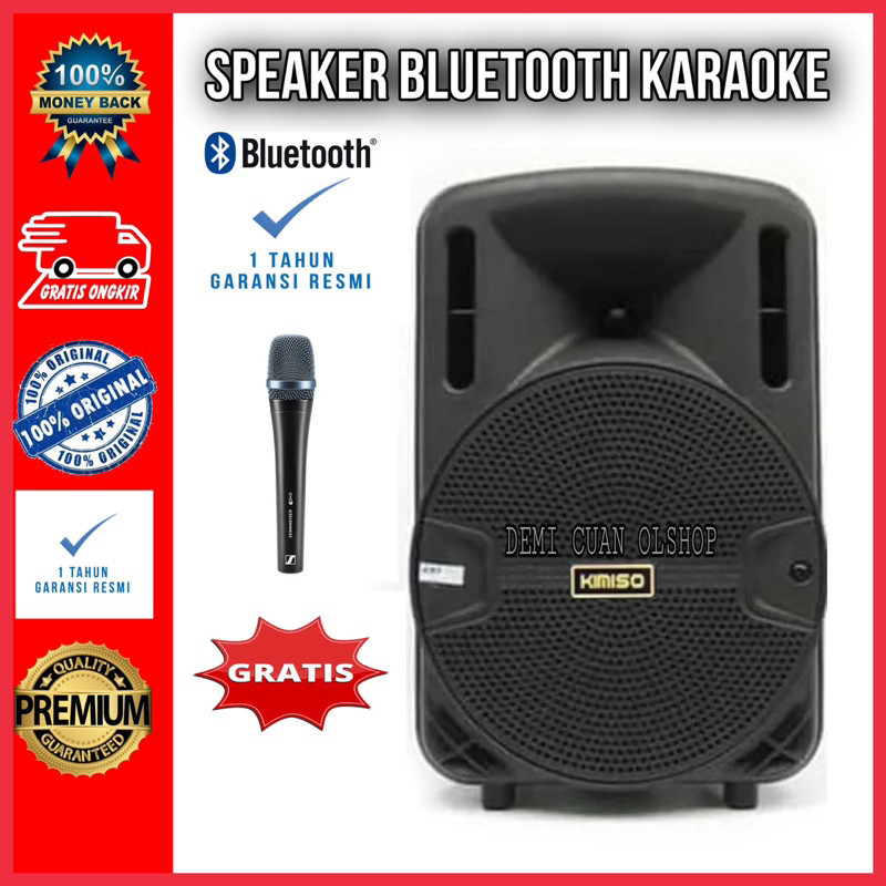 SPEAKER BLUETOOTH KARAOKE UKURAN BESAR FREE MIC FULL BASS KIMISO / SALON BLUETOOTH KARAOKE  / SPEAKE