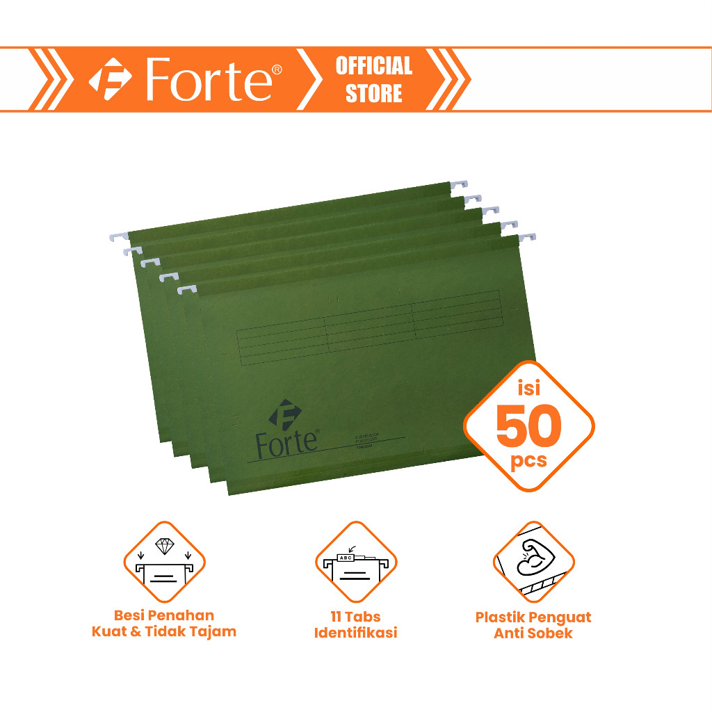 

[Forte] [50pcs] Map Gantung Suspension File F4 Green (Hangmap)