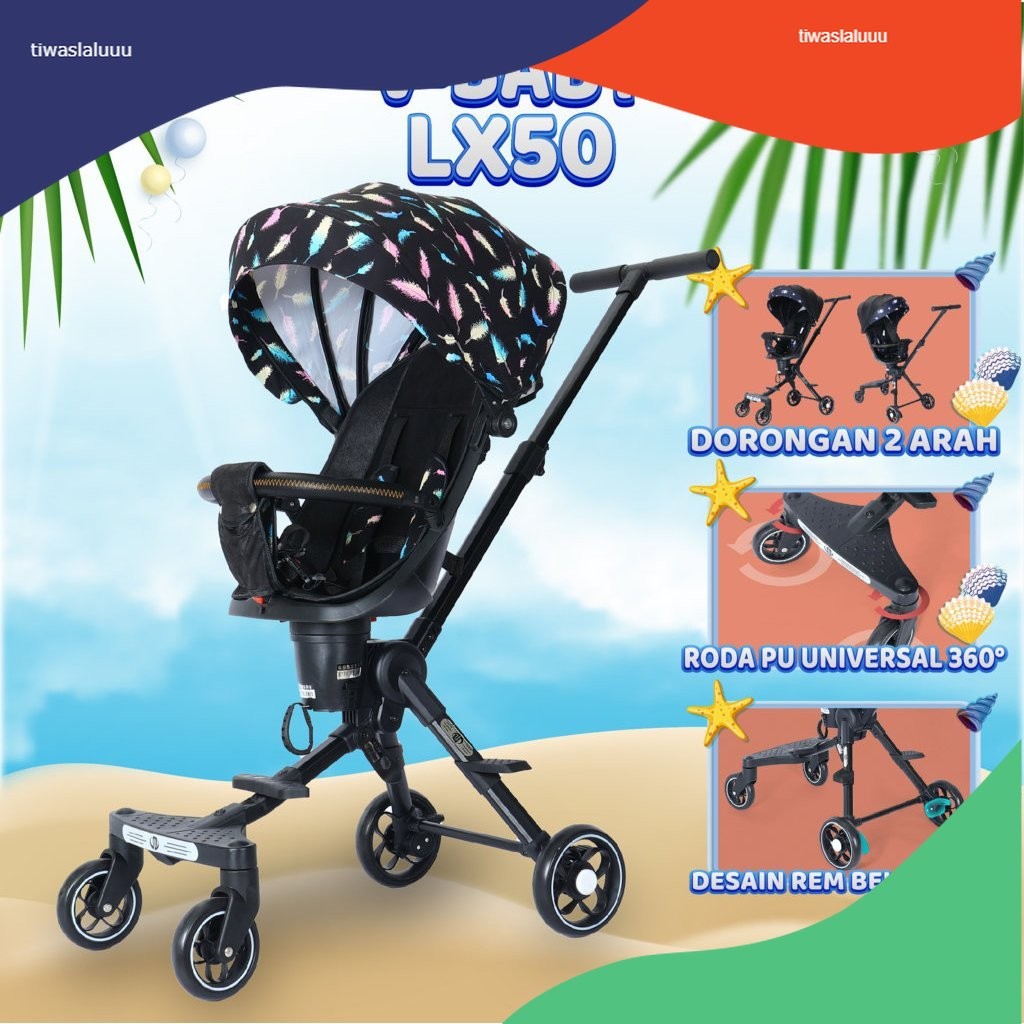 V-BABYCARE Kereta dorong bayi/ stroller bayi lipat /kursi dorong multifungsi -LX50