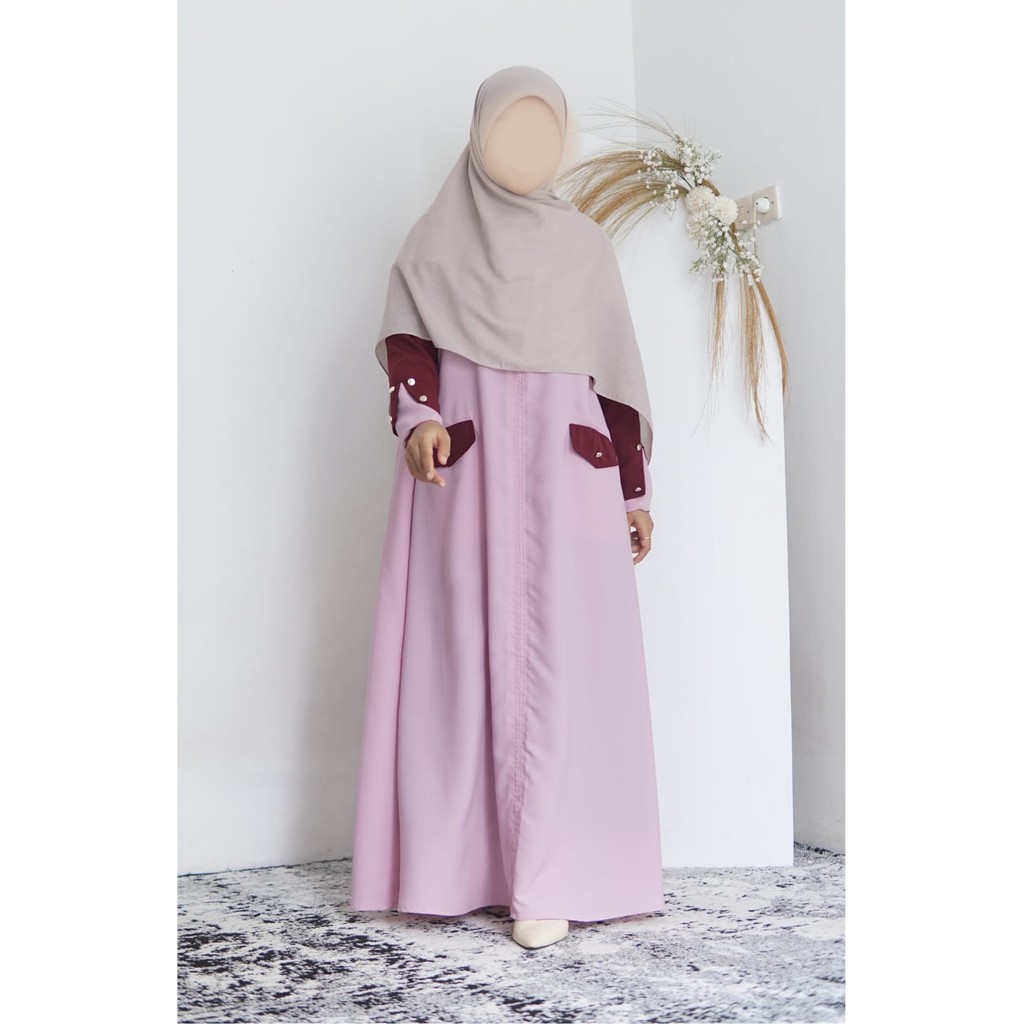 GAMIS PINK MANSET MEWAH GAMIS DAILY MUSLIMAH