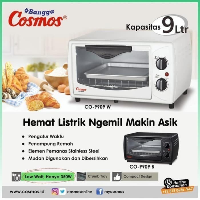 Cosmos Oven CO 9909 Oven Low Watt 9 Liter