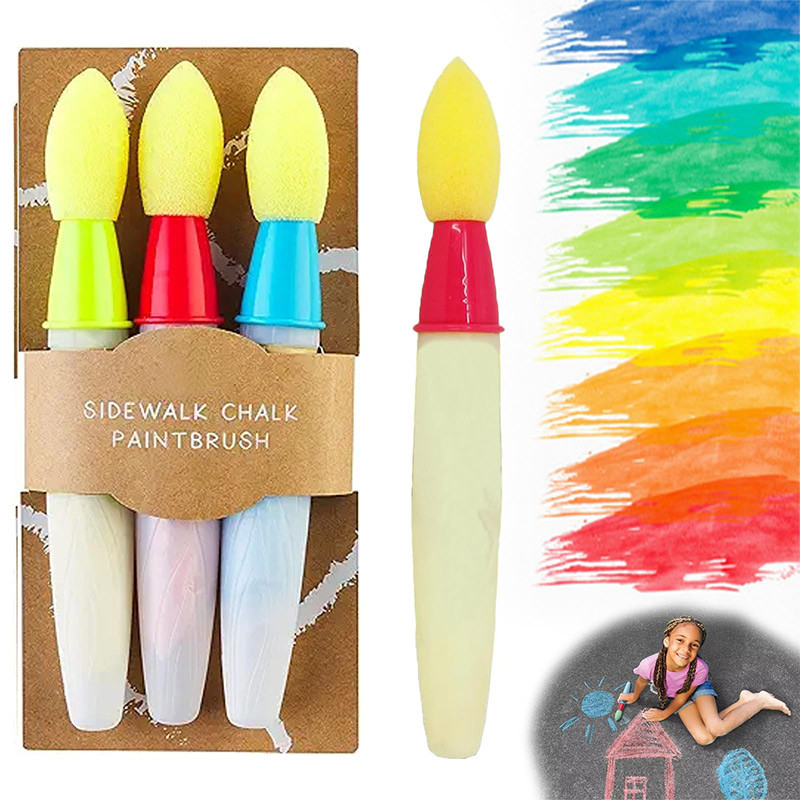 

Sidewalk Chalk Paint Brush Set Children's Watercolor Painting Pigments Ground Painting Washable Paint Set Cycle The Use Brushes