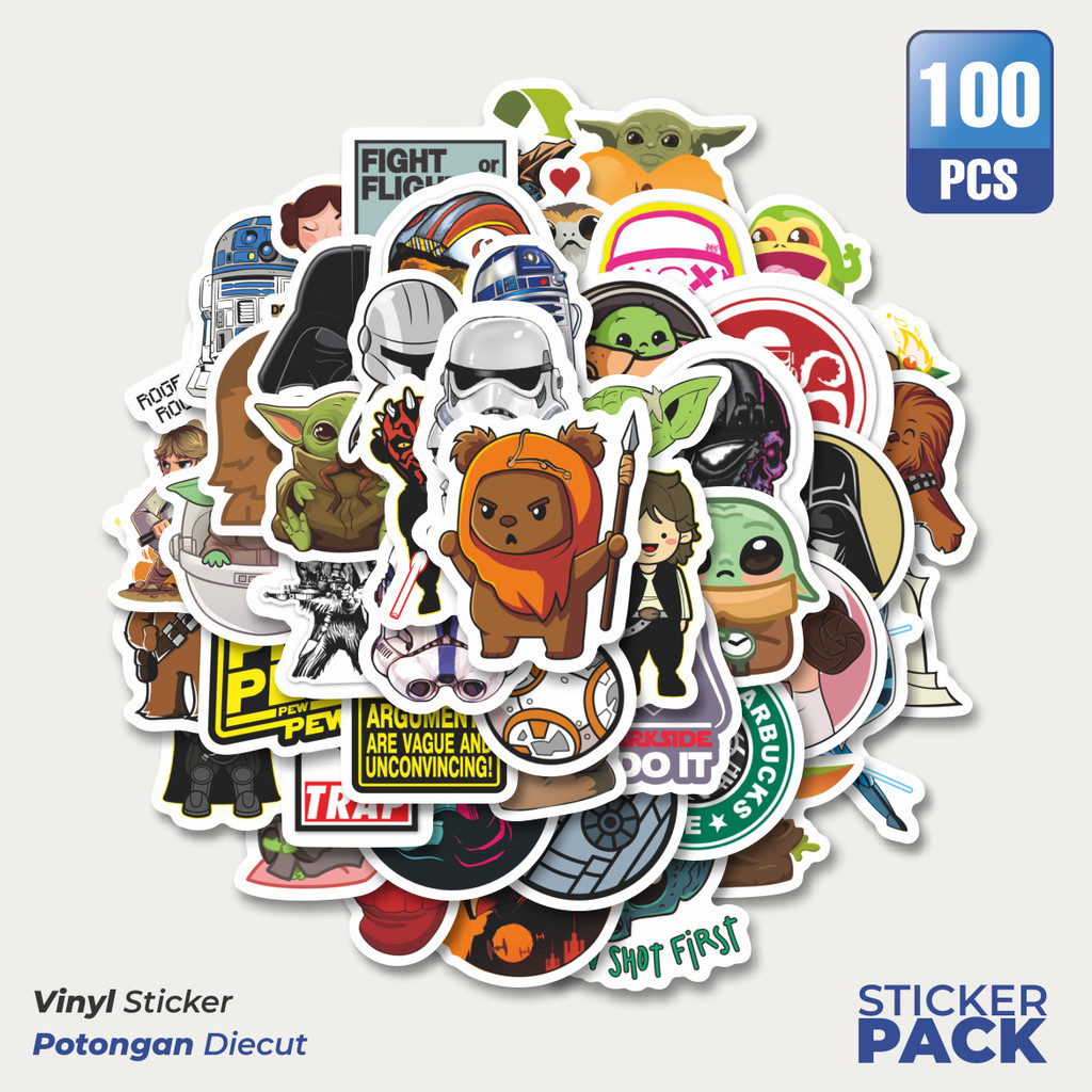 

Stiker Vinyl Stiker Kartun Star Wars Cute Stiker Waterproof Aesthetic- Untuk Laptop, Motor, dan Helm - Paper Stationery Pack