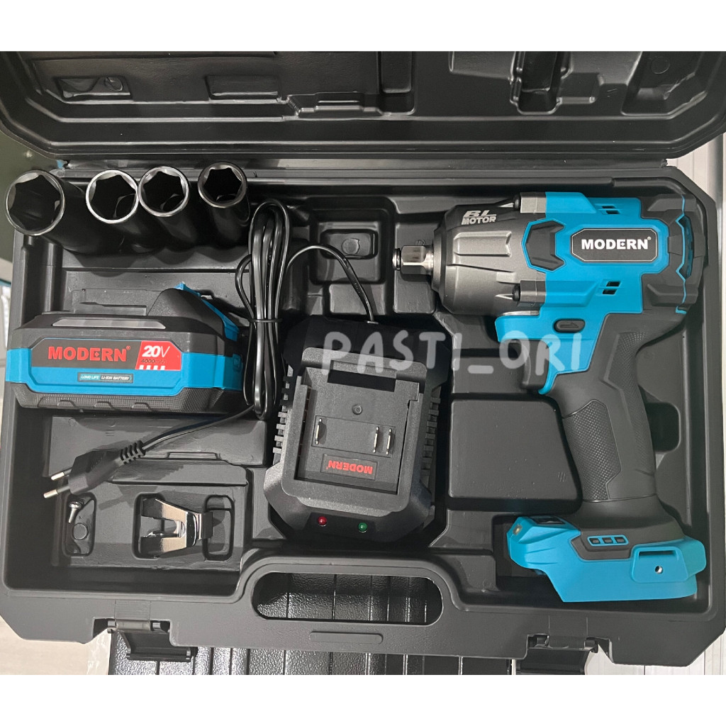 Impact Wrench Modern Brushless 850N MG85 M85 MG 85 Impek Baterai Buka Baut Ban Truck Truk Cordless 2