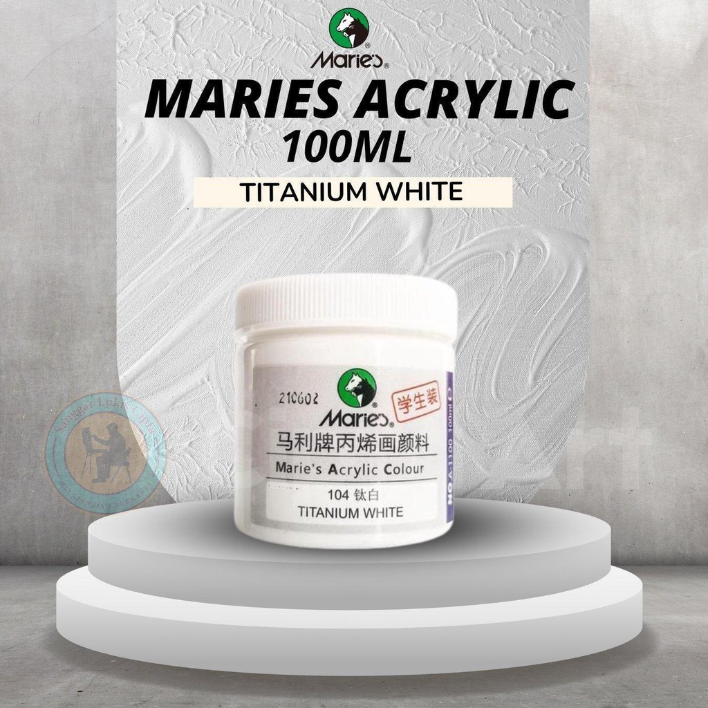 

Cat Akrilik Maries 100ml (Titanium White) – Warna Tajam & Tahan Lama untuk Lukisan Profesional