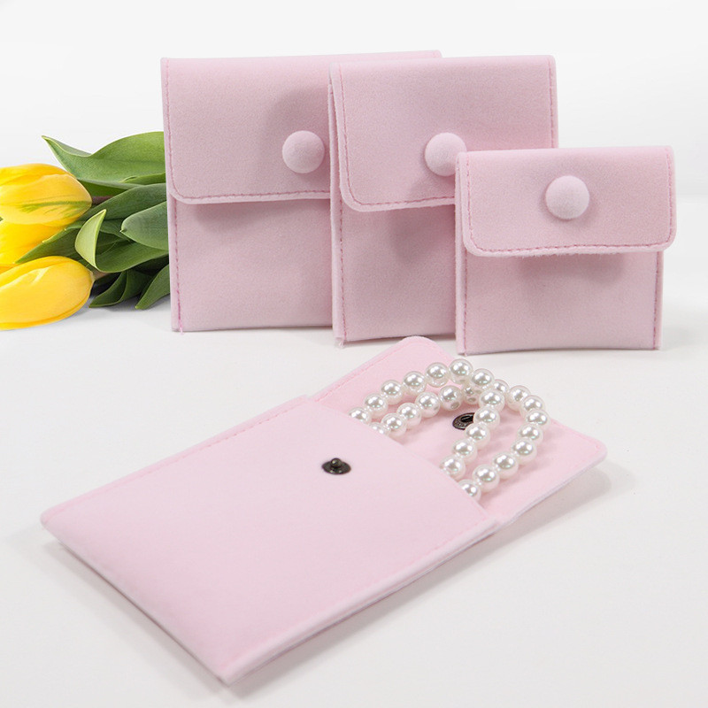 

Velvet Jewelry Bag With Snap Earrings Necklace Ring Anti-oxidation Storage Bags Delicate Jewelry Pouch Jewelry Packaging Bag
