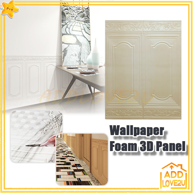 Wallpaper Foam 3D Panel/Wallfoam Stiker Motif Jendela Klasik/Wallpaper 3D Foam Tembok Dinding Motif 