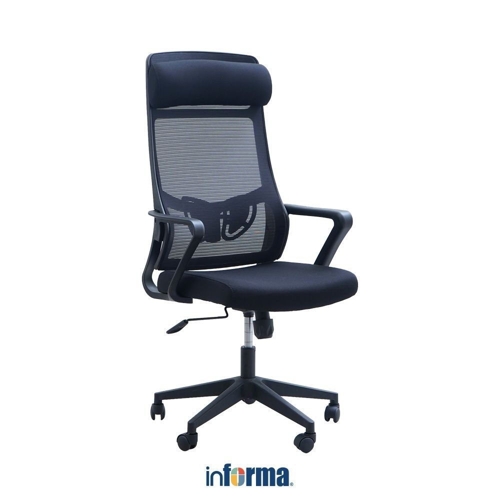 Informa Zilton Kursi Kantor Sandaran Tinggi - Hitam Tempat Duduk Kerja Dengan Roda Office Chair Kurs