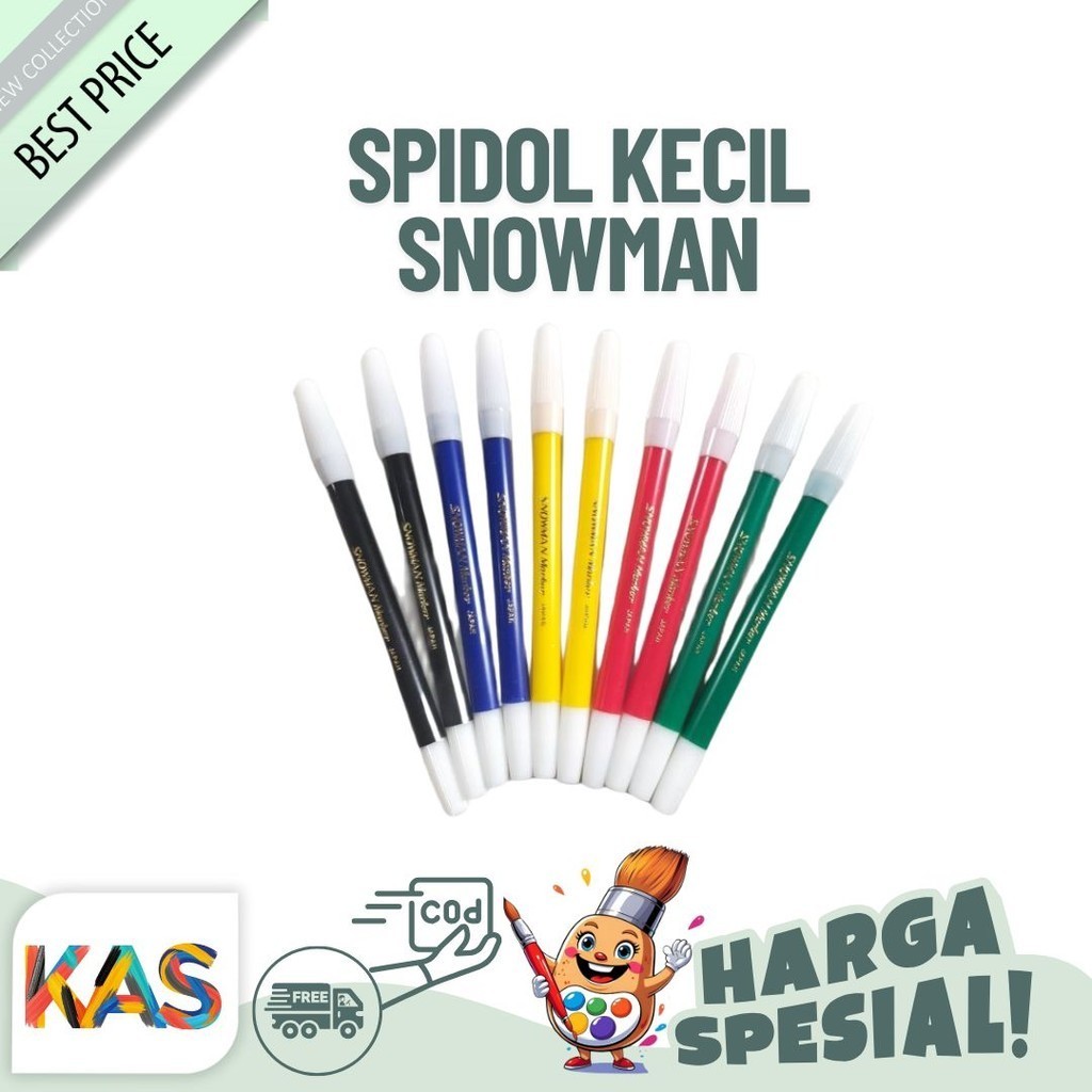 

Spidol Kecil Snowman Loos Marker Pencil Warna HItam Biru Hijau Merah